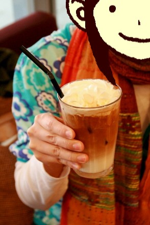 ブックス&カフェにて