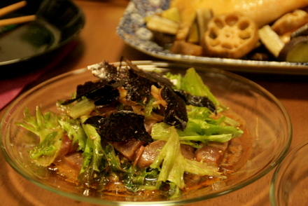 まぐろの漬けサラダ