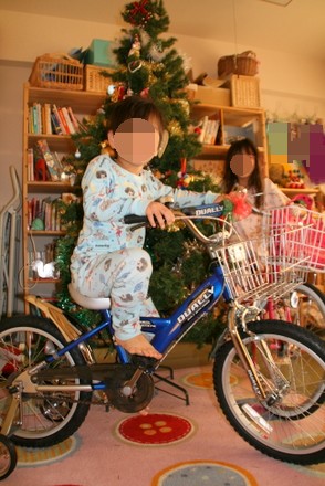 サンタクロースからのプレゼントの自転車 2台