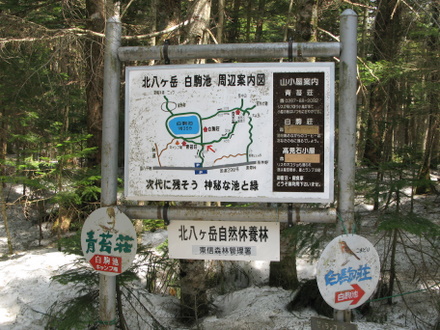 白駒池方面 案内地図看板